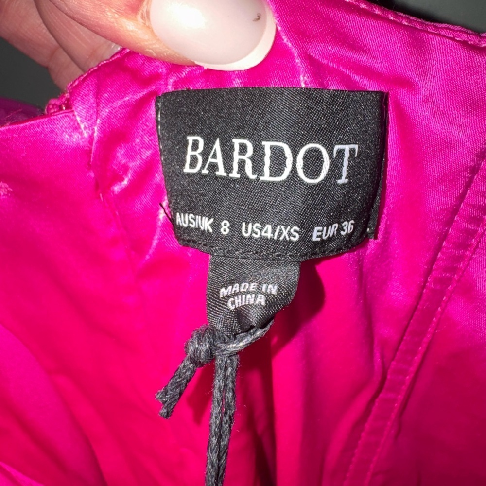 Bardot Nordstrom Strapless Pink Shock Dress 4/XS NWT - Picture 4 of 8